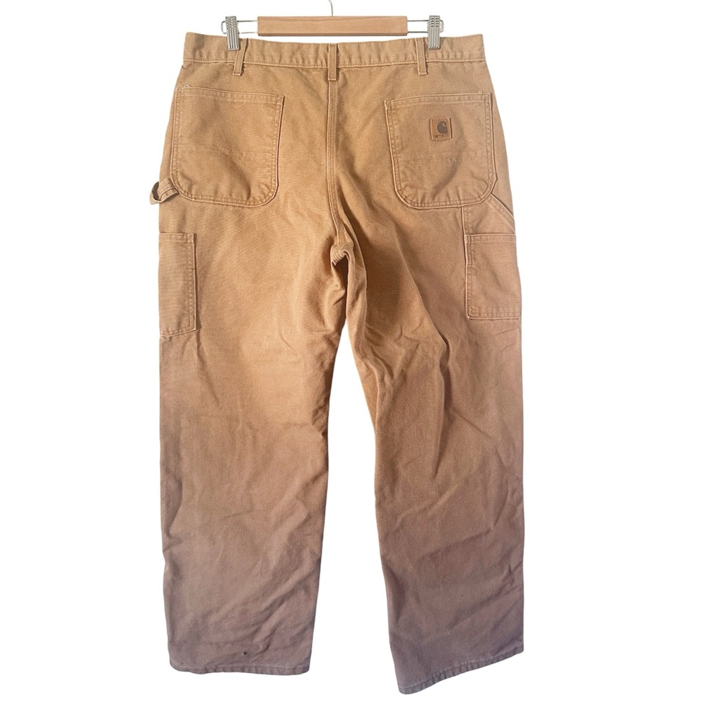 Carhartt Loose Fit Washed Duck Dungarees Utility Work Pant B11 Brown 38 x 30 - Picture 11 of 12